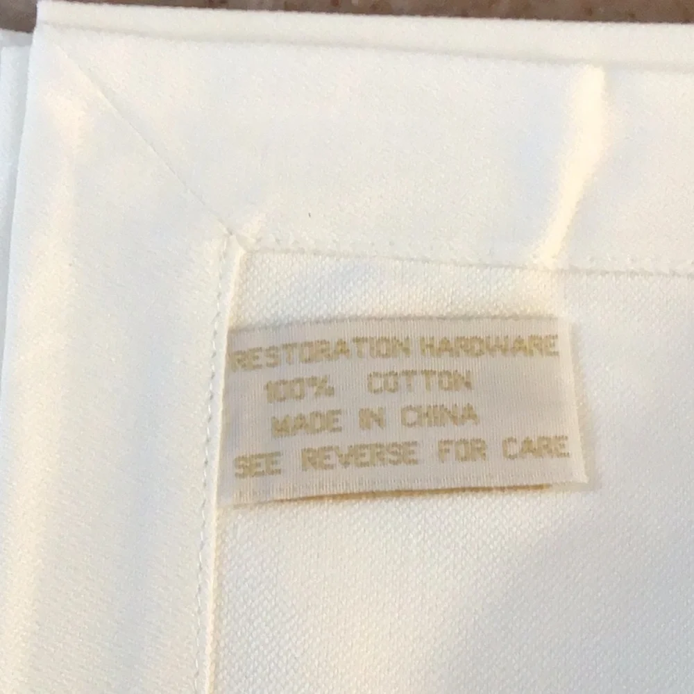 Restoration Hardware White Cotton Napkins
